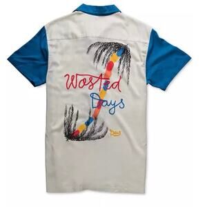 Deus Ex Machina Artist Collab Wasted Days Bowling Shirt Graphic Back Mens M